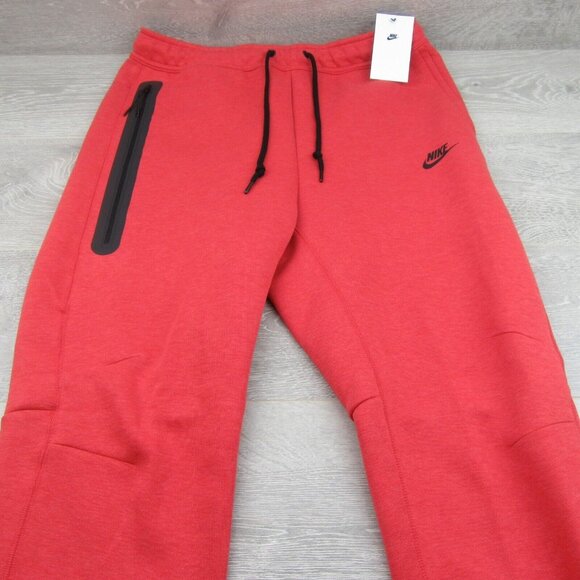 Nike Sportswear Tech Fleece Jogger Pants Mens Size Large Red NEW - Picture 3 of 14